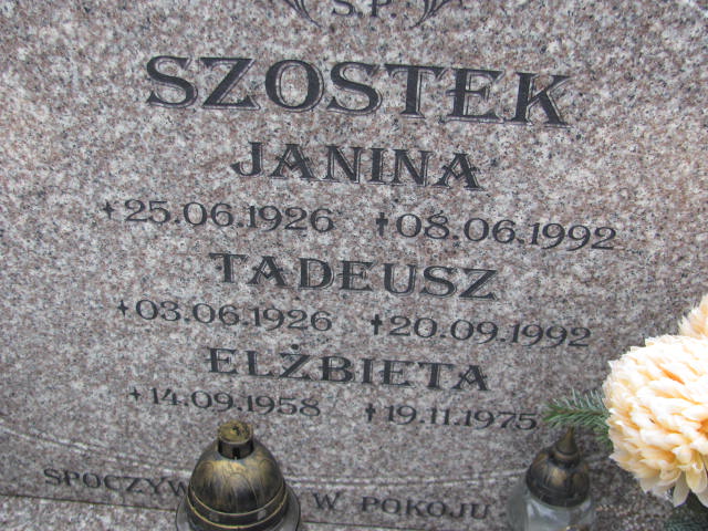 Tadeusz Szostek 1926 Polkowice Gmina - Grobonet - Wyszukiwarka osób pochowanych